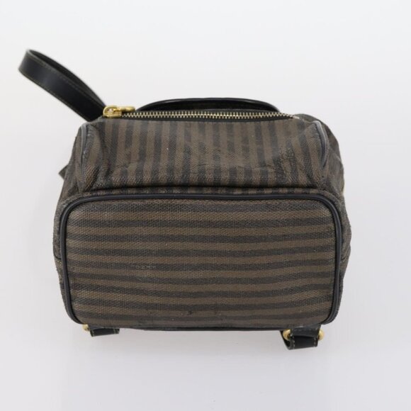 FENDI Pecan Canvas Backpack Brown Black gold Auth - Picture 13 of 16